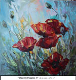 Majestic Poppies-3, Oil on Canvas